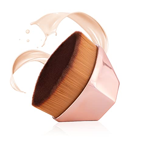 Foundation Makeup Brush Flat Top Kabuki Petal-shaped Face Blush Liquid Powder Foundation Brush for Blending Liquid, Cream or Flawless Powder Cosm