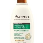 Aveeno Volumising Fresh Greens Scalp Soothing Mint, Cucumber and Rosemary Shampoo for Fine Hair 300ml