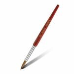 Aokitec Kolinsky Acrylic Nail Brush #12 Oval Crimped Sable Acrylic Brush for Nails Wood Nail Art Brush for Acrylic Application Manicure Tool