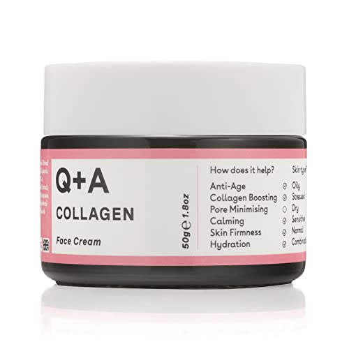 Q+A Collagen Face Cream. A vegetarian, seaweed derived Collagen cream for ageing skin. 50g/1.8oz