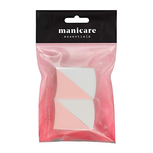 Manicare Cosmetic Wedges, Pack Of 4 Triangle Sponges, Latex Free, Blending Sponges For Liquid, Cream And Powder Makeup, Foundation, Smooth Flawle