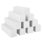 Sibba 10 Pcs Nail Buffer Block Manicure Pedicure Tools Professional White Sanding File Blocks for Smoothing Shaping or Polishing Buffing Natural