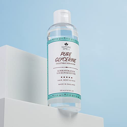 Nature Spell 100% Pure Vegetable Derived Glycerine - Super Hydrating, Locks In Moisture - For Face, Hair & Body - 100% Vegan, Non-Gmo, Natural Hu