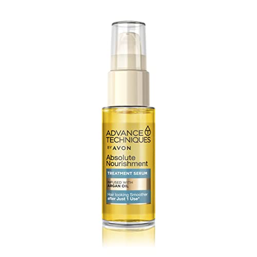 Avon Advance Techniques Absolute Nourishment Argan Hair Serum, Formulated with Argan Oil to Hydrate Dry, Damaged Hair, 30ml