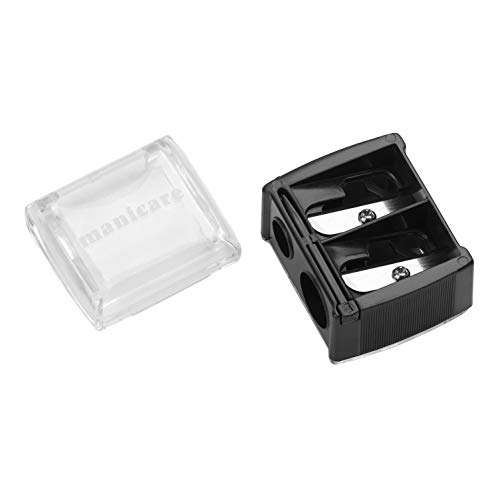 Manicare Dual Cosmetic Pencil Sharpener, For Large And Small Lip, Eye and Brow Pencils, Eyeliner, Lip Liner, Catches Shavings, Cosmetic Makeup To
