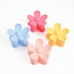 JOYOYO 4 Pcs Flower Hair Clips Hair Claw Clips for Women and Girls Medium Size Hair Claws for Thin Hair, Lightweight Plastic Clips Flower Clips 3