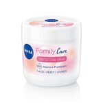 NIVEA Almond, Family Care Sensitive Moisturising Cream, Body Cream for Dry Skin, Sensitive Skin Moisturiser with Natural Almond Oil, Suitable for