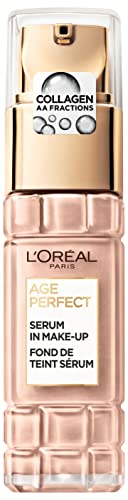 L'Oréal Paris Serum in make-up for mature skin, liquid foundation with SPF 24, for a radiant complexion, age perfect, no. 160 rose beige, 1 x 30