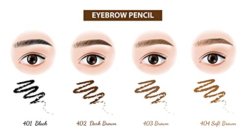 Beauty Forever True Kohl Waterproof Eyebrow Pencil with Sharpener, Definer, Matte Finish, Long Lasting, Waterproof, Suitable For All Eyebrow Shap
