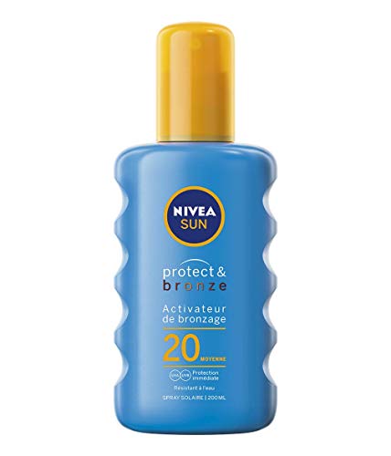 NIVEA SUN Protect & Bronze Bronzing Activator Sun Spray SPF 20 (1 x 200 ml), Sunscreen with UVA/UVB Sun Protection for a naturally bronzed tan