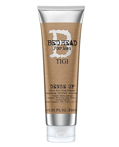 Bed Head for Men by TIGI - Dense Up Hair Thickening Caffeine Shampoo - Ideal for Fine Hair - Volumising Hair Products - 250 ml