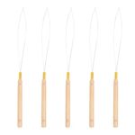Vlasy 5PCS Hair Extension Loop Needle Threader Pulling Hook Tools Micro Loop Nano Beads Device Hair Extension Threader for Hair or Feather Extens