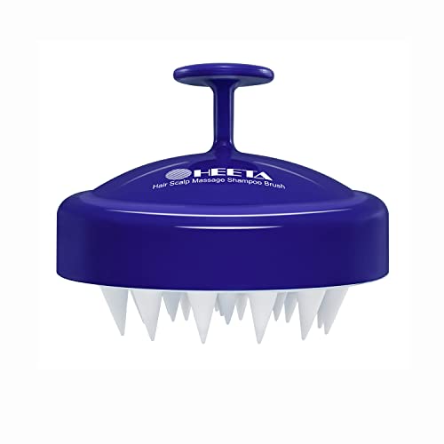 HEETA Scalp Massager, Silicone Scalp Brush Ergonomic Scalp Scrubber Easy to Use Shampoo Brush for Hair Growth, Green