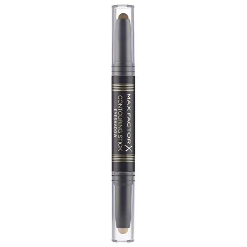Max Factor Contouring Stick Eyeshadow Pencil with Two Warm Earth Tones for a Successful Eye Look with Creamy Texture, Warm Taupe & Amber Brown