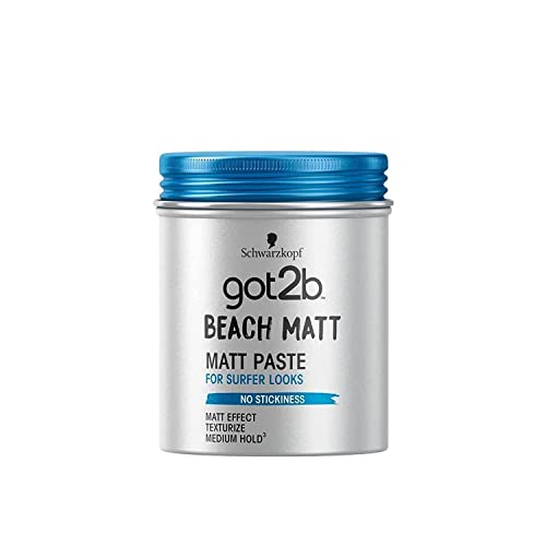 Got2b Beach Matt, Medium Hold, No Stickiness, Matt Texture Hair Paste, 100ml