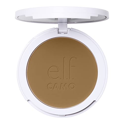 e.l.f. Camo Powder Foundation, Lightweight, Primer-Infused Buildable & Long-Lasting Medium-to-Full Coverage Foundation, Light 280 N