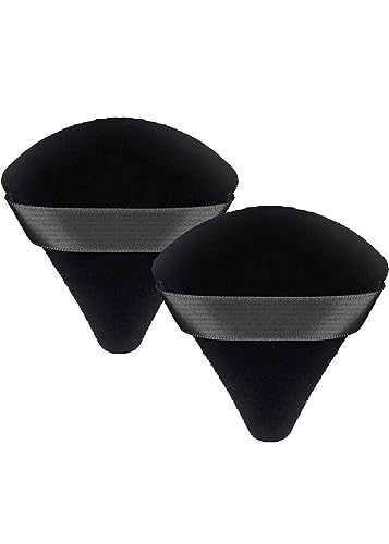 Premium Powder Puff Set Of 2, Makeup Sponge, Triangle Powder Puff Is Soft On Your Skin, Powder Puff Face Triangle Sleek Design And Finger Strap M