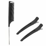 HY DOT Hair Comb - Rat Tail Comb Fine Tooth Pin Tail Comb Sectioning Hairdressing Styling Cutting Parting Tails Comb With Metail Tail & 2 large S