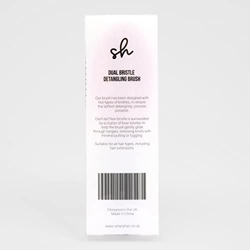 SimplyHair Ultimate Hair Extension Brush & Detangler Anti-Static, Dual Bristle Design, Soft Boar Bristle, Suitable for All Hair Types & Extension