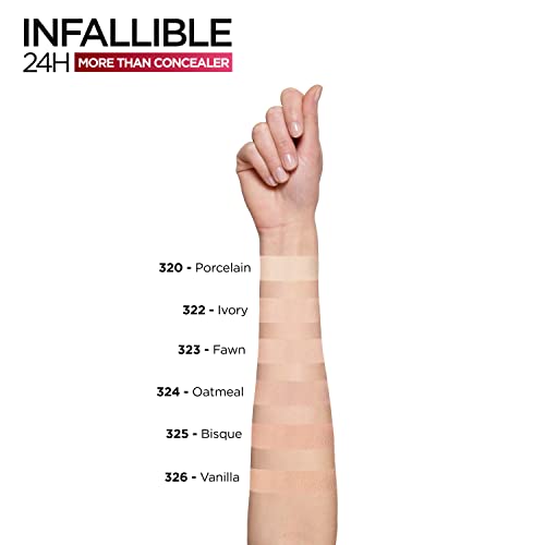 L'Oréal Paris Infallible 24H More Than Concealer, Full-coverage, Longwear and Matte Finish, 322 Ivory