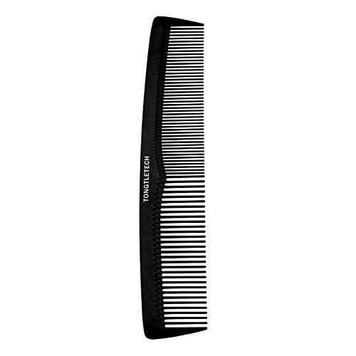 Hair Comb - a Professional Black Carbon Fibre Detangling Hair Comb by Tongtletech, Barber Comb Hairdressing Hair Styling Comb Heat Resistant Anti
