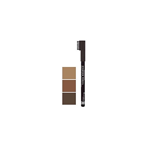 Rimmel London Professional Eyebrow Pencil, Precise Pencil with Built-in Brush, Black Brown, 1.4 g