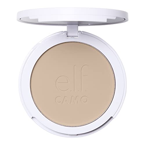 e.l.f. Camo Powder Foundation, Lightweight, Primer-Infused Buildable & Long-Lasting Medium-to-Full Coverage Foundation, Light 280 N