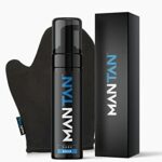 MANTAN - Self Tan for Men With Tanning Mitt | Dark Shade Male Instant Fake Self Tanner Bronzing Mousse For Body Face |