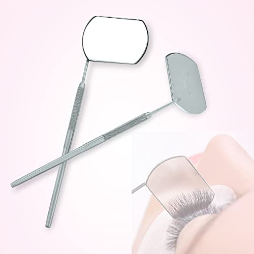 Eyelash inspection Mirror (60 X40 mm dia) - Beauty Lash Extension Tool - Large Mirror for Full View ZAMAHA UK CE