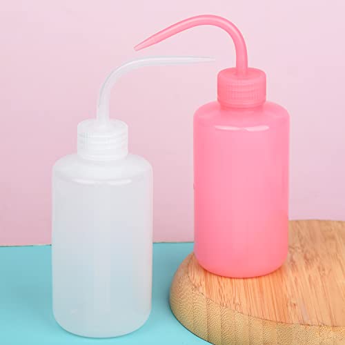 UNVOJL 2 Pieces Eyelash Washing Bottle with Cap 250ml Plastic Squeeze Bottle Eyelash Extension Tools for Beauty Salon (Pink)