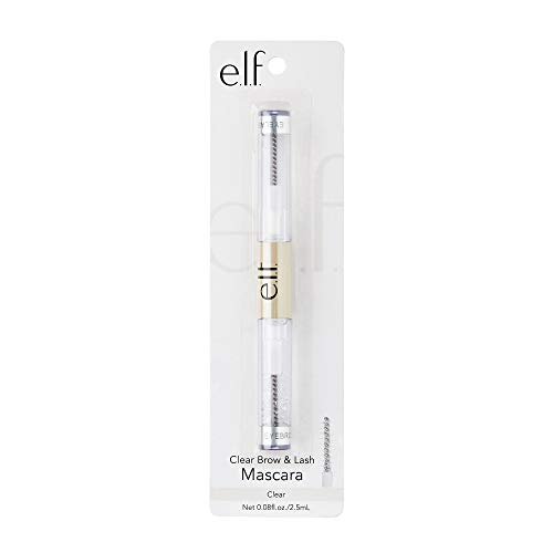 e.l.f. Clear Brow & Lash Mascara, Glossy, Shiny, Lightweight, Easy To Use, Conditions Hairs, Gives Brows Soft Flexible Hold, Compact, All-Day Wea