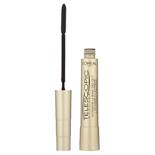 L'Oréal Paris Intense Lengthening Mascara, Lash By Lash Precise Application, Up To 60% Longer Eyelashes, Telescopic Mascara, Black