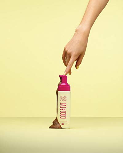 Coco & Eve Sunny Honey Bali Bronzing Foam. Natural Sunless Self Tanner Mousse. Anti Cellulite, Organic Sunless Self Tanning Lotion (Medium)