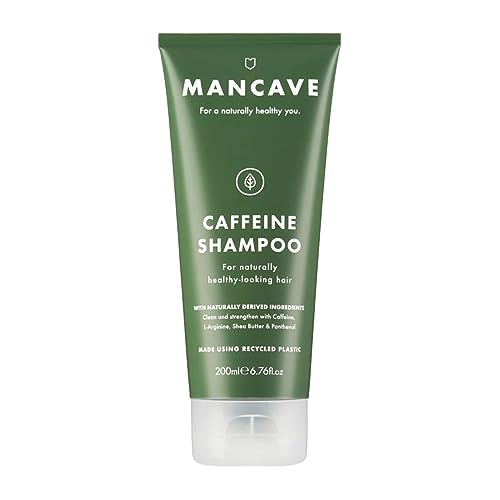 ManCave Caffeine Shampoo 200ml for Men, Support and Encourage Healthy Hair Growth with Caffeine, Panthenol and Vitamin E, Natural Formulation, Su