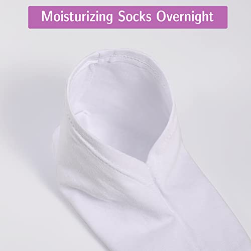 Dacitiery 5 Pairs Moisturizing Socks Overnight, Thin Foot Spa Socks Cotton Moisture Enhancing Socks Cosmetic Moisturizing Socks for Dry Cracked F