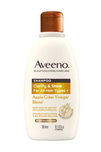 Aveeno Clarify and Shine Apple Cider Vinegar Scalp Soothing Shampoo for all Hair Types 300ml
