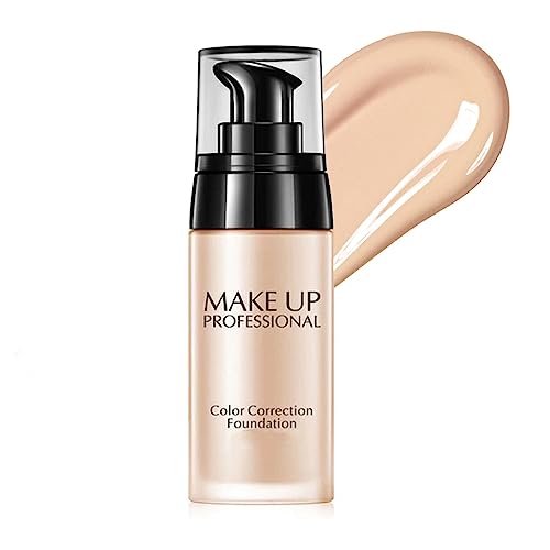 Colour Changing Foundation,Makeup Foundation, Face Foundation Full Coverage Moisturizing Waterproof Long Lasting Makeup Base Natural Coverage Fou