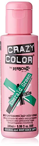 Renbow Crazy Color Semi-Permanent Hair Color Dye Emerald Green 53 – 100ml