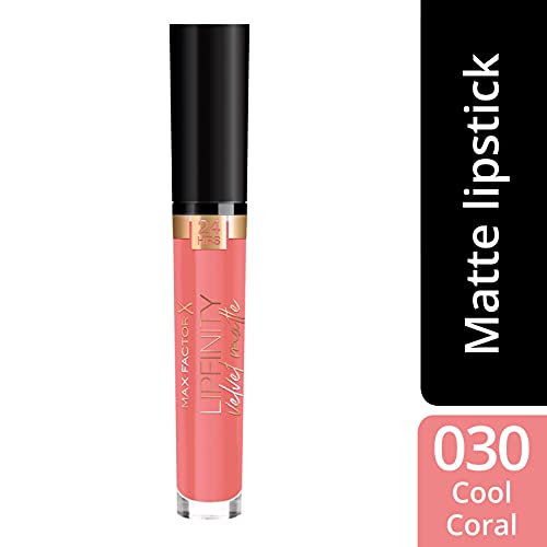 Max Factor Lipfinity Velvet Matte Lipstick, Cool Coral - 3.5 ml