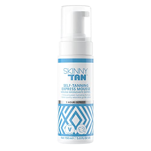 Skinny Tan Express Mousse - 1 Hour Express Fake Tan with Hydrating Coconut Water for Skincare, Streak Free Instant Self Tan, Vegan & Cruelty Free