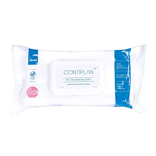 CONTIPLAN Incontinence Cleansing Cloths with Barrier Cream - 24 Pack of 25 Cloths - All in One Cleansing Wipes Cleanses, Soothes and Moisturises