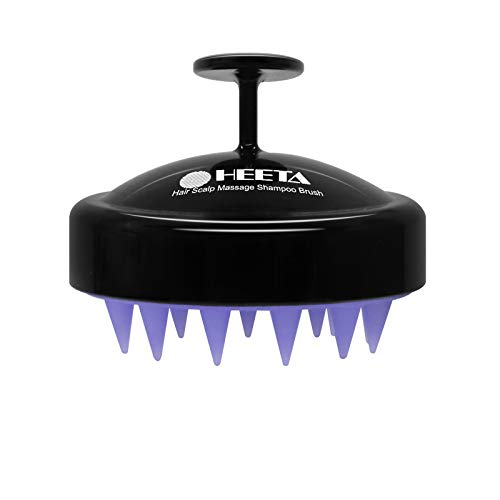 HEETA Scalp Massager, Silicone Scalp Brush Ergonomic Scalp Scrubber Easy to Use Shampoo Brush for Hair Growth, Green