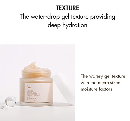 Dr.Ceuracle Vegan Kombucha Tea Gel Cream 2.65 fl.oz.| Vegan all in one Gel Cream for All Skin Types with Kombucha Tea Extract | The Water Gel Moi