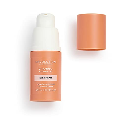 Revolution Skincare Vitamin C Eye Cream Containing Hyaluronic Acid, Brightens Dark Circles, Vegan & Cruelty-Free, 15ml