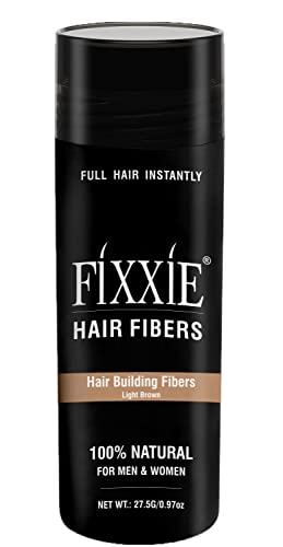 FIXXIE Hair Fibres MEDIUM BROWN for Thinning Hair 27.5g Bottle, Hair Fibre Concealer for Hair Loss for Men and Women, Naturally Thicker Looking H