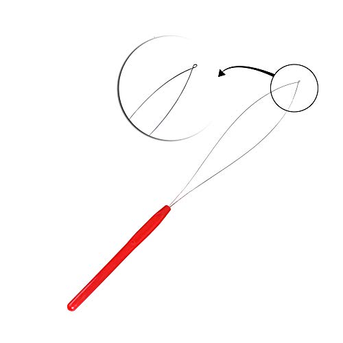 10PCS Multicolored Plastic Hair Extension Loop Needle Tool Loop Threader Pulling Hook Bead Device Tool for Hair Extensions Feather Extensions