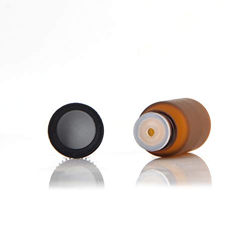 Enslz 3ml 50Pcs Mini Amber Glass Essential Oils Sample Bottles Empty Refillable Brown Glass Perfume Bottles (Brown, 3ml)