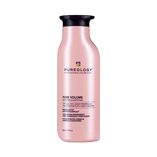 Pureology Pure Volume, Shampoo, For Flat, Fine, Colour-Treated Hair, Adds Weightless Volume, Vegan Formulas, Sulphate Free for a Gentle Cleanse