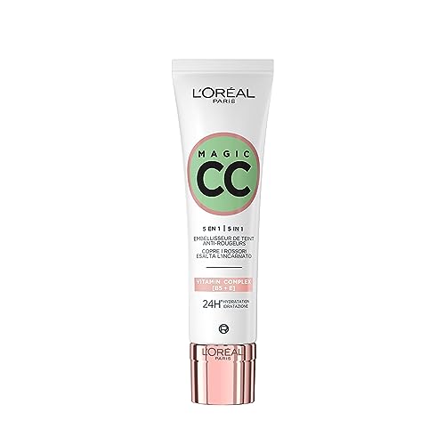 L'Oréal Paris Magic CC Cream with SPF 20, Anti-Redness and Colour Correcting, With Vitamins B5 and E, Lightweight Hydrating Formula Adapts to Ski