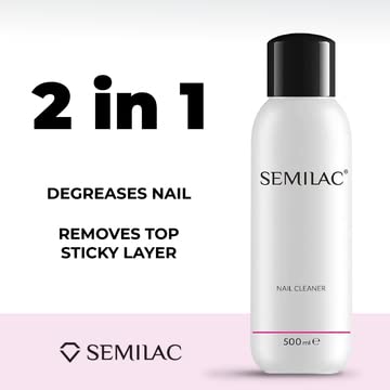 Semilac Nail Cleaner | 1000 ml | Nail Polish Residue Cleaner with Isopropanol | Multi-purpose Nail Degreaser for Nail Plates and for Removing Pol